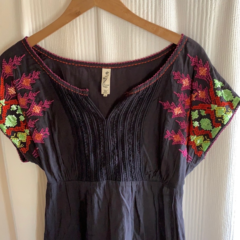 Anthropologie embroidered peasant top
